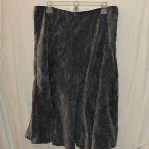 Christopher & Banks Dark Gray A-Line Ribbed Skirt